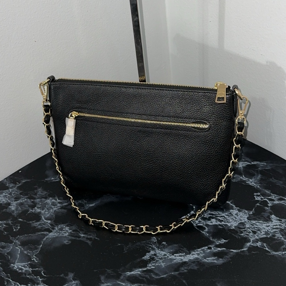 COACH Crossbody Bag C3376-GDBLK Polly Polished Pebble Leather Black AUTHENTIC - Picture 11 of 12